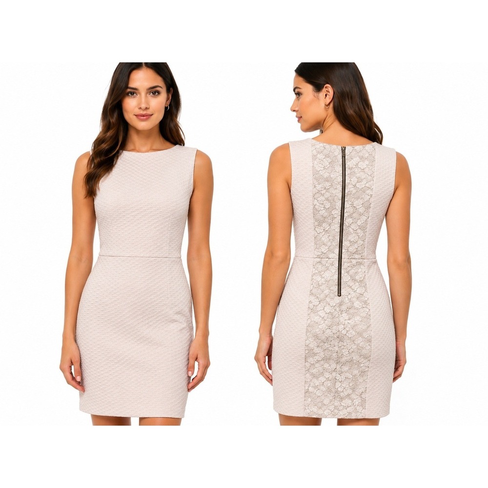 The Limited Pink‎ Lace Back Textured Sheath Cocktail Work Dress Women's Size 10